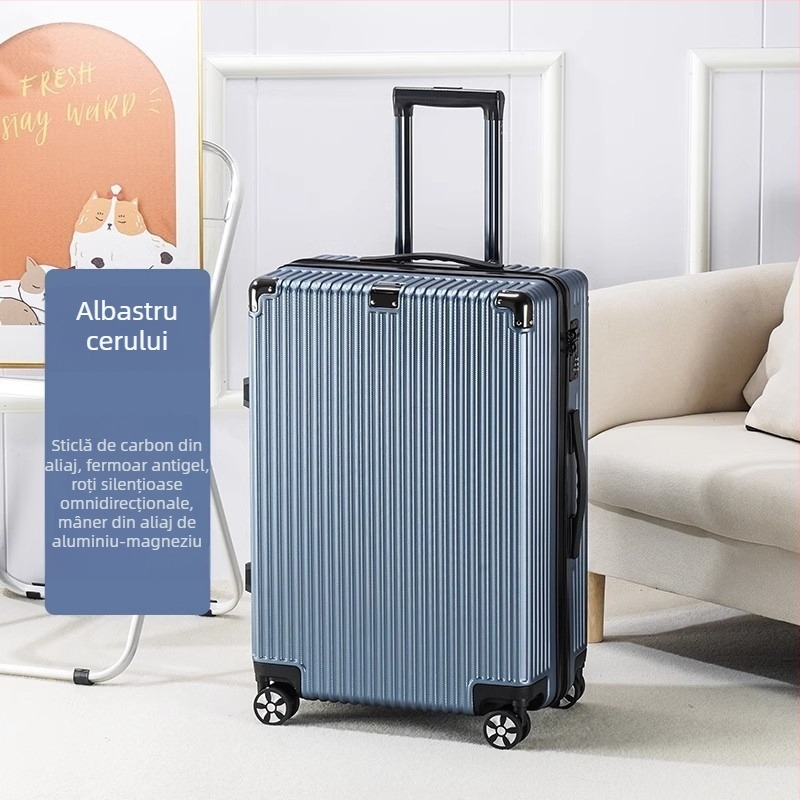 Valiză extensibilă din fibră de carbon, cu lacăt TSA de tip combinație, set de 3 piese, cu roți universale