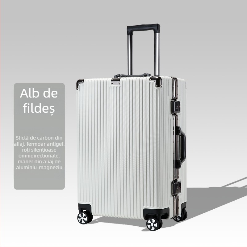 Valiză extensibilă din fibră de carbon, cu lacăt TSA de tip combinație, set de 3 piese, cu roți universale
