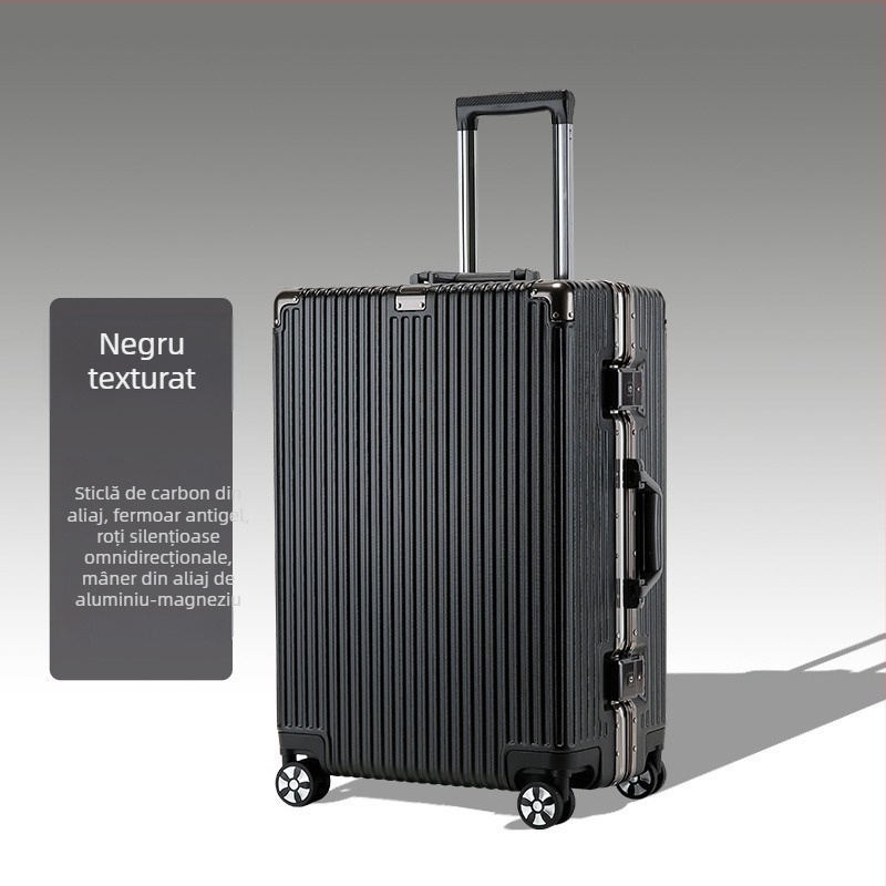 Valiză extensibilă din fibră de carbon, cu lacăt TSA de tip combinație, set de 3 piese, cu roți universale