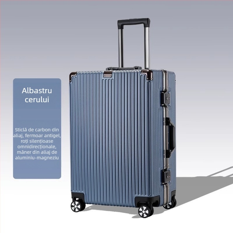 Valiză extensibilă din fibră de carbon, cu lacăt TSA de tip combinație, set de 3 piese, cu roți universale