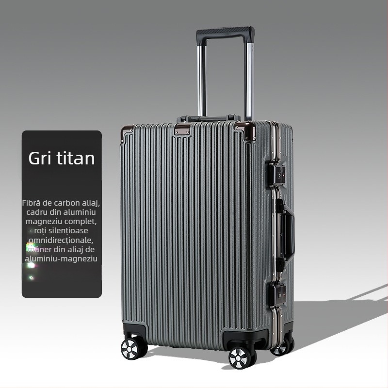 Valiză extensibilă din fibră de carbon, cu lacăt TSA de tip combinație, set de 3 piese, cu roți universale