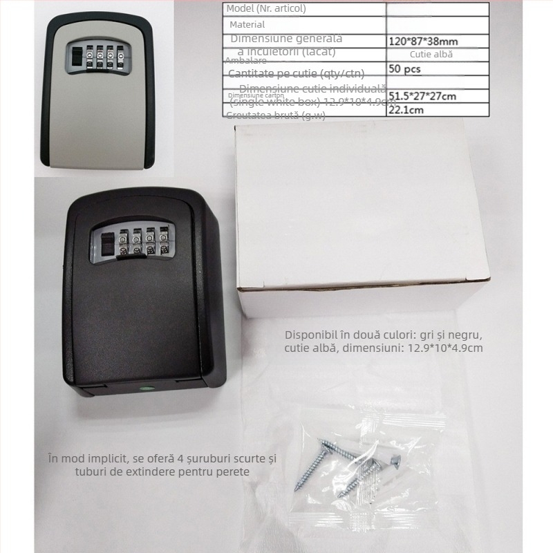 Cutie mecanică pentru chei din aliaj de aluminiu CH-846, pentru chei și carduri de cameră, destinată decorării de casă și proiectelor de construcție, pentru companii de decor și B&B, potrivită pentru locuințe, școli, depozite și șantiere