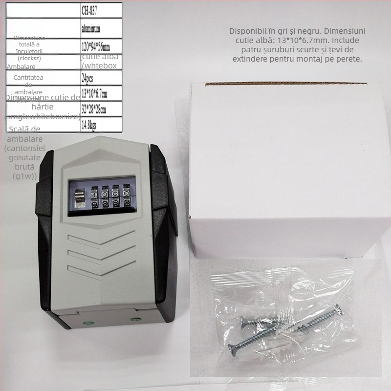 Cutie mecanică pentru chei din aliaj de aluminiu CH-846, pentru chei și carduri de cameră, destinată decorării de casă și proiectelor de construcție, pentru companii de decor și B&B, potrivită pentru locuințe, școli, depozite și șantiere