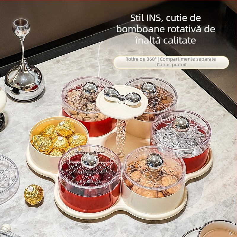 Farfurie rotativă pentru fructe cu casetă de depozitare din plastic — Lux ușor, Kessner