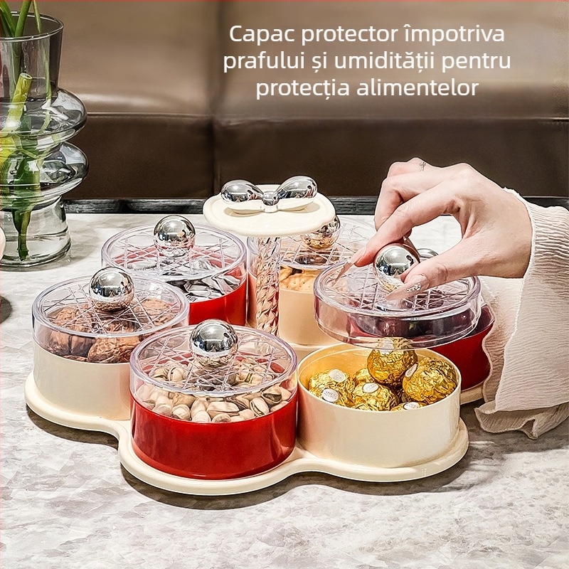 Farfurie rotativă pentru fructe cu casetă de depozitare din plastic — Lux ușor, Kessner