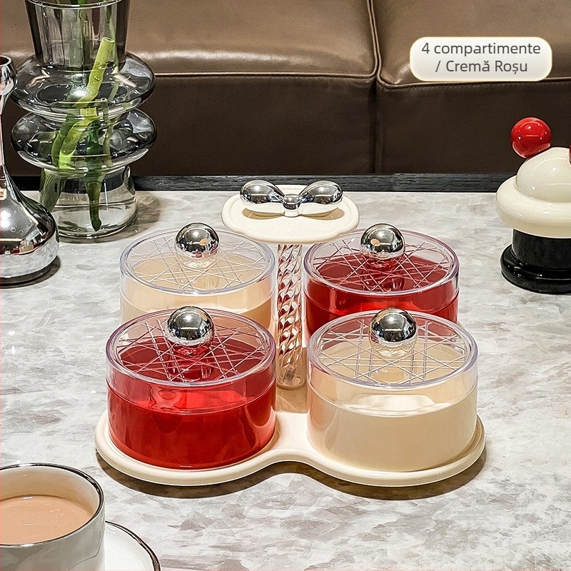 Farfurie rotativă pentru fructe cu casetă de depozitare din plastic — Lux ușor, Kessner