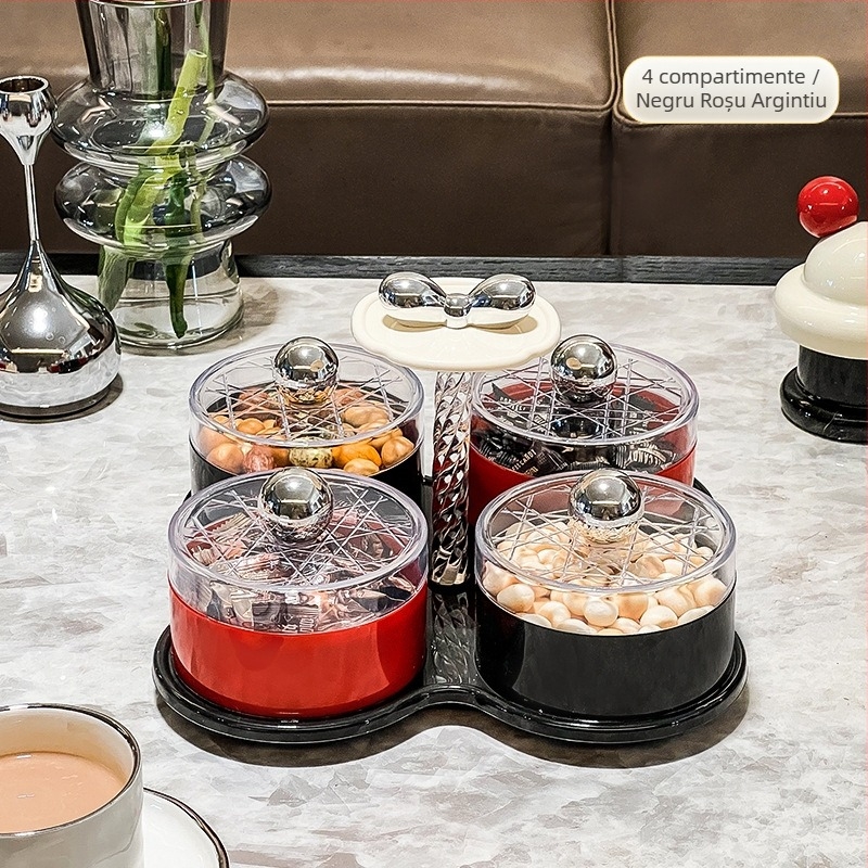 Farfurie rotativă pentru fructe cu casetă de depozitare din plastic — Lux ușor, Kessner