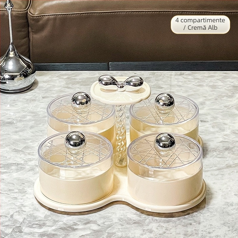 Farfurie rotativă pentru fructe cu casetă de depozitare din plastic — Lux ușor, Kessner