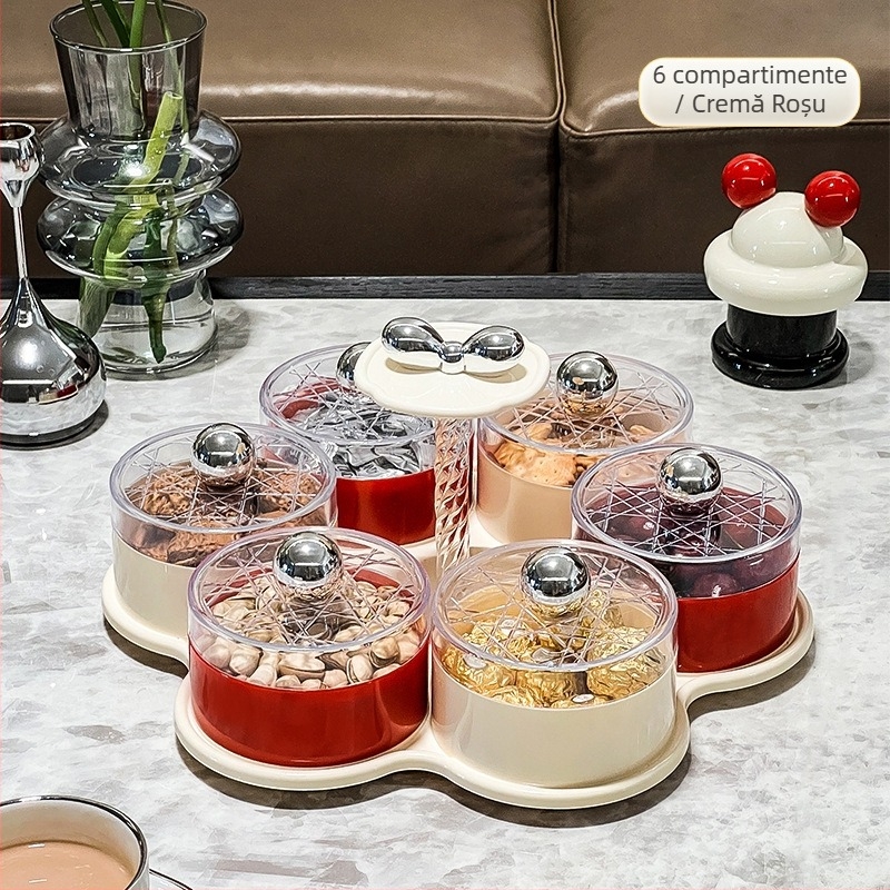 Farfurie rotativă pentru fructe cu casetă de depozitare din plastic — Lux ușor, Kessner