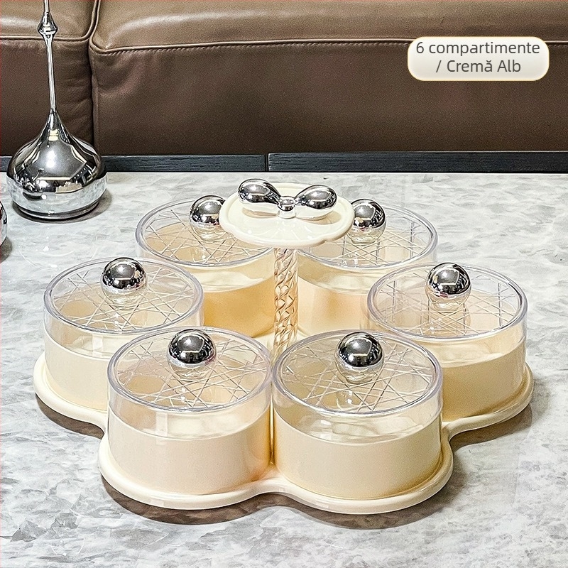 Farfurie rotativă pentru fructe cu casetă de depozitare din plastic — Lux ușor, Kessner