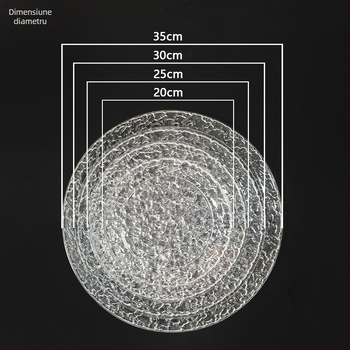 Farfurie pentru fructe din acrilic, cu model de gheață, rotundă, stil lux lejer-retro (Material: Acrilic; Categorie: Farfurie pentru fructe; Marcă: Luminous suit battery; Stil: Lux lejer retro; Calitate: Premium)