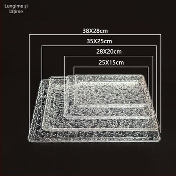 Farfurie pentru fructe din acrilic, cu model de gheață, rotundă, stil lux lejer-retro (Material: Acrilic; Categorie: Farfurie pentru fructe; Marcă: Luminous suit battery; Stil: Lux lejer retro; Calitate: Premium)