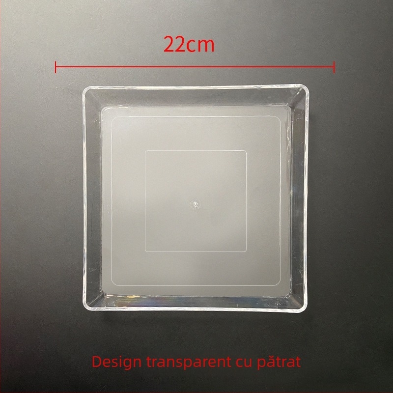 Farfurie pentru fructe din acrilic, cu model de gheață, rotundă, stil lux lejer-retro (Material: Acrilic; Categorie: Farfurie pentru fructe; Marcă: Luminous suit battery; Stil: Lux lejer retro; Calitate: Premium)
