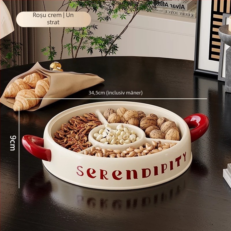 Farfurie de fructe Lechuang, plastic PP, stil modern minimalist, multi-etaj cu capac, lansare vară 2024