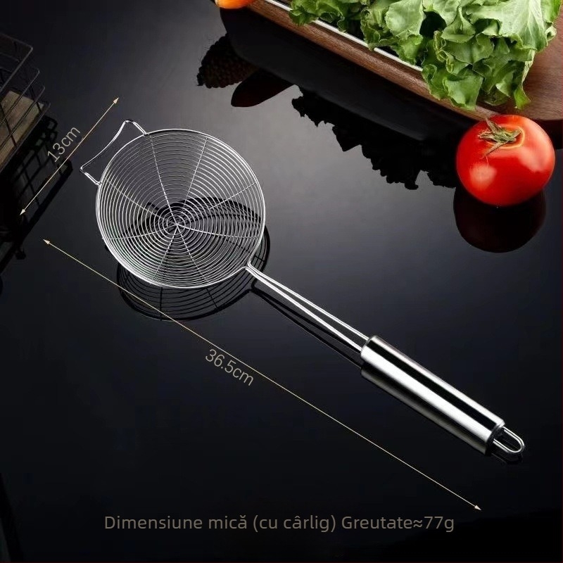 Lingură de bucătărie pentru scurgere - oțel inoxidabil 304 - brand Chuangda - mâner din oțel inoxidabil - funcție de scurgere