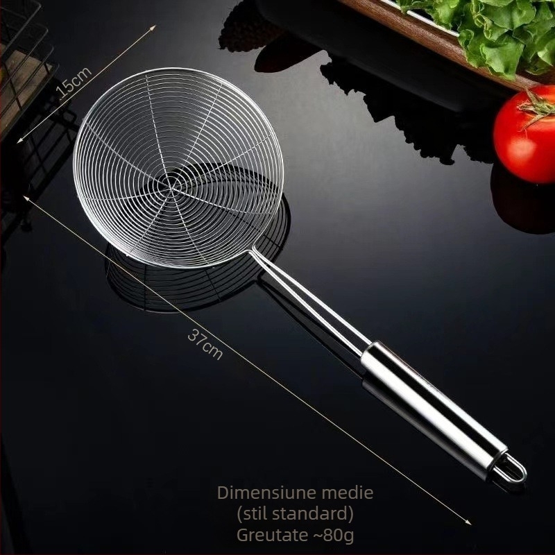 Lingură de bucătărie pentru scurgere - oțel inoxidabil 304 - brand Chuangda - mâner din oțel inoxidabil - funcție de scurgere