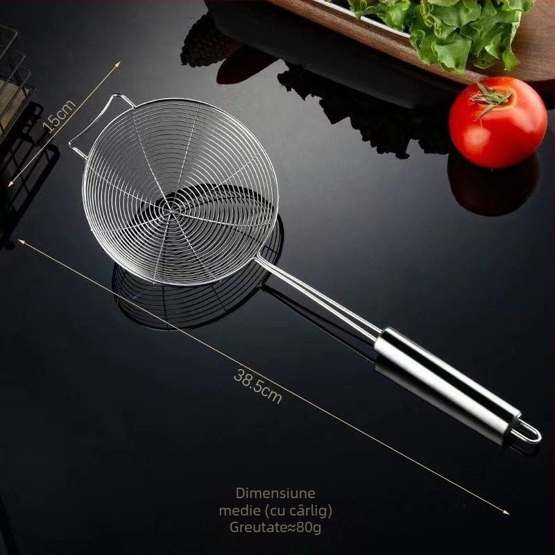 Lingură de bucătărie pentru scurgere - oțel inoxidabil 304 - brand Chuangda - mâner din oțel inoxidabil - funcție de scurgere