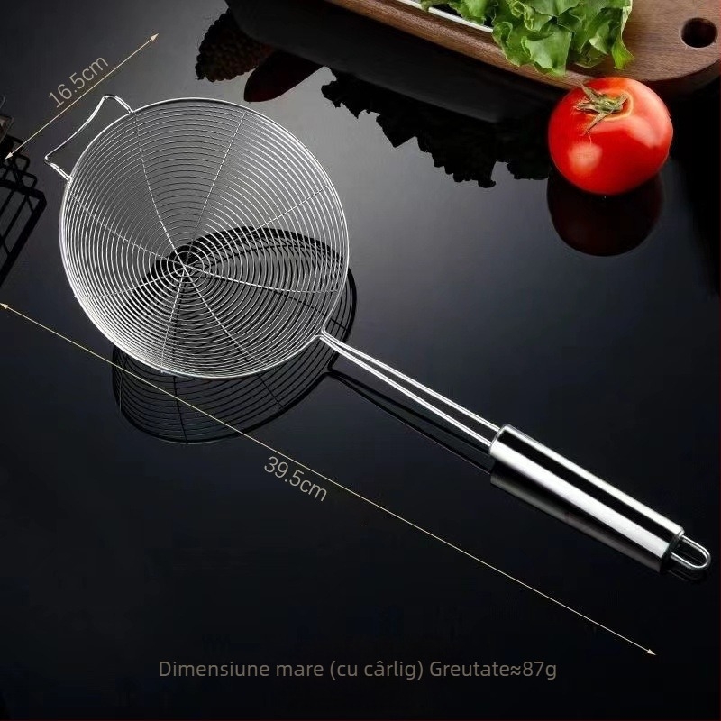 Lingură de bucătărie pentru scurgere - oțel inoxidabil 304 - brand Chuangda - mâner din oțel inoxidabil - funcție de scurgere