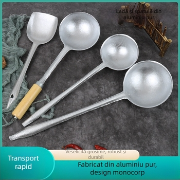 Spatulă de gătit din aluminiu, monobloc, ușoară și durabilă, fără acoperire