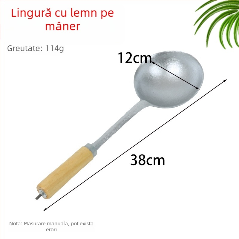 Spatulă de gătit din aluminiu, monobloc, ușoară și durabilă, fără acoperire