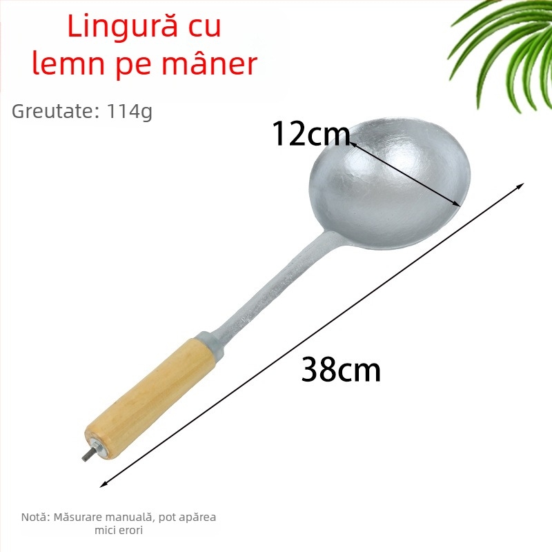 Spatulă de gătit din aluminiu, monobloc, ușoară și durabilă, fără acoperire