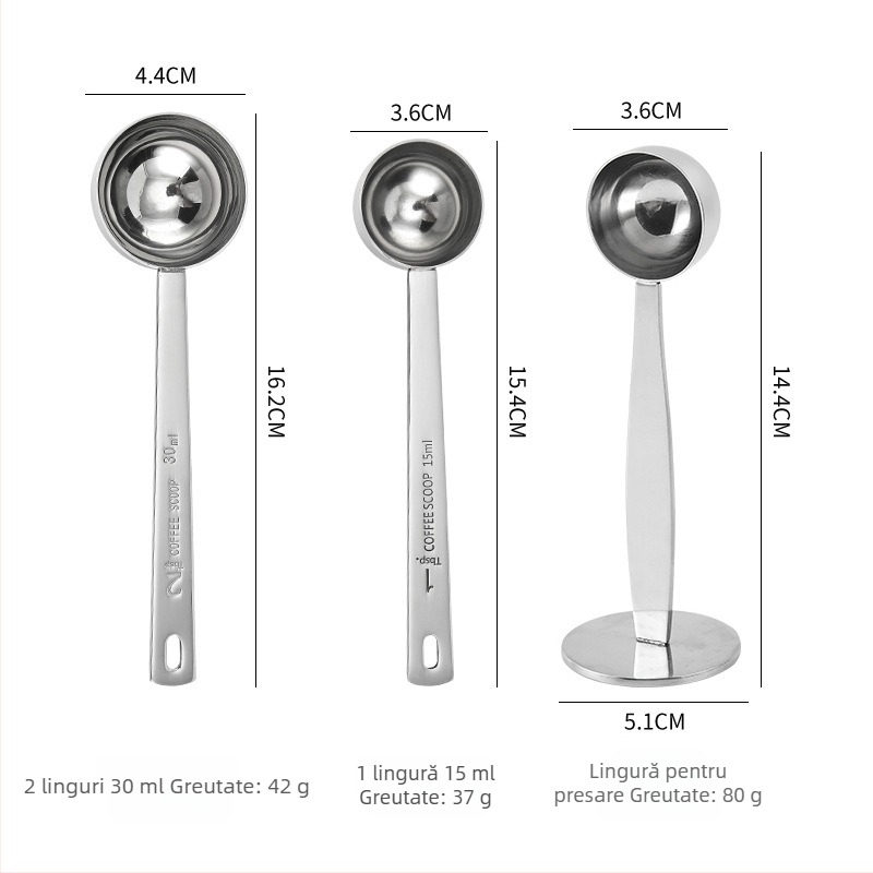 Lingură de măsurare din oțel inoxidabil cu scară, 15ml/30ml, design modern pentru coacere