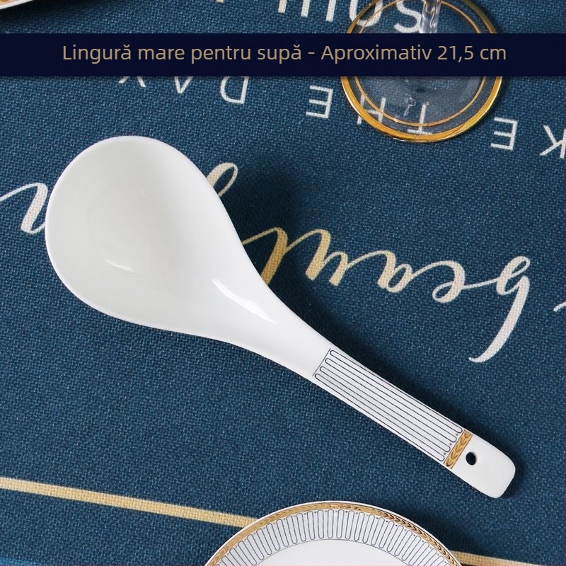 Lingură de supă din ceramică, stil modern minimalist, stil nou chinezesc, pentru adulți, lansare 2023