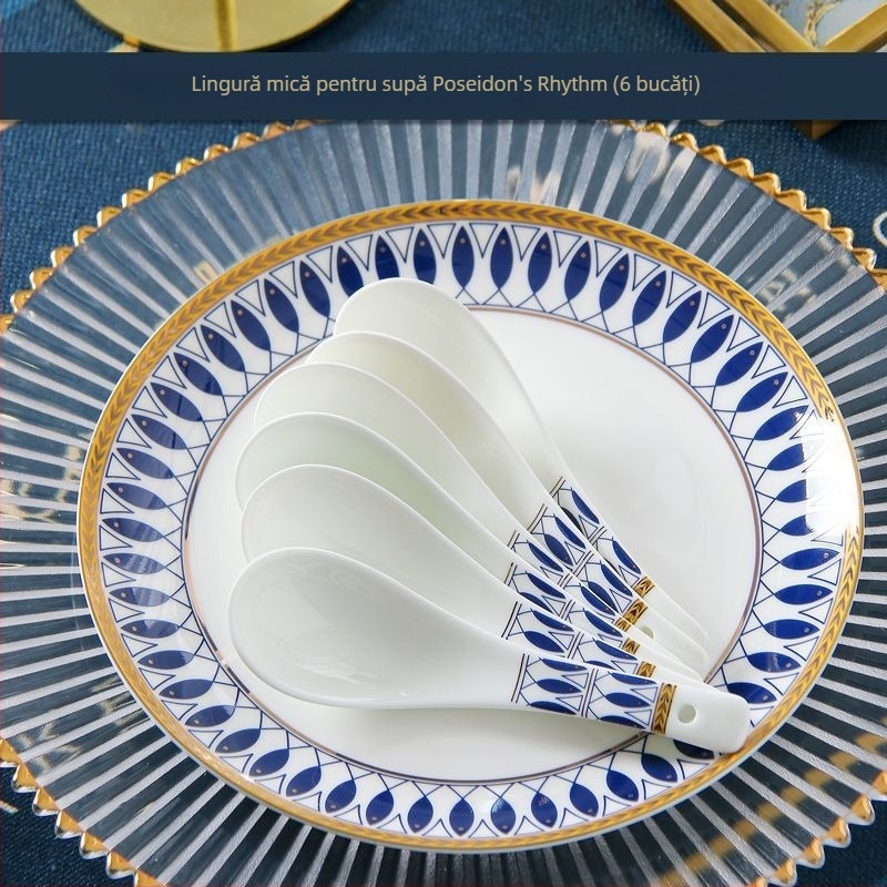 Lingură de supă din ceramică, stil modern minimalist, stil nou chinezesc, pentru adulți, lansare 2023