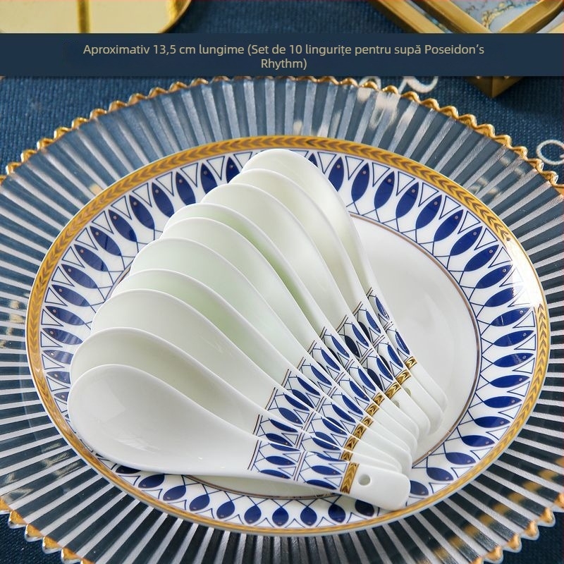 Lingură de supă din ceramică, stil modern minimalist, stil nou chinezesc, pentru adulți, lansare 2023