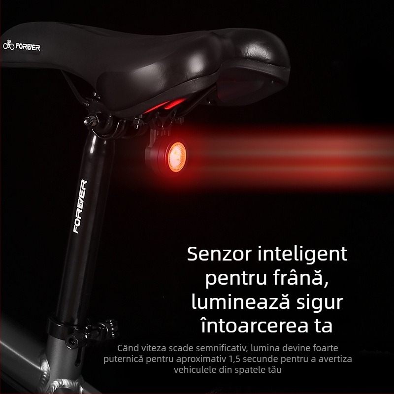 Lampă spate pentru bicicletă cu senzor inteligent de frână pentru MTB și biciclete de drum, avertizare de durată lungă (Brand: Jiu Yue/yuuisd; Personalizare: Da; Import: Nu)