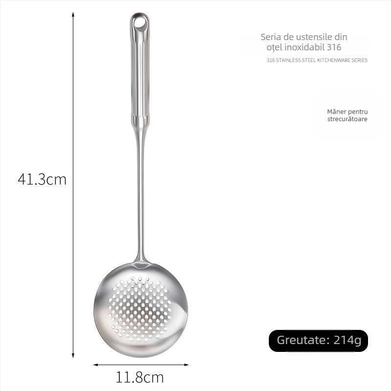Set lingură și spatulă din oțel inoxidabil 316L cu mânere în formă de coloană romană, design îngroșat, unelte de gătit rezistente la temperaturi înalte