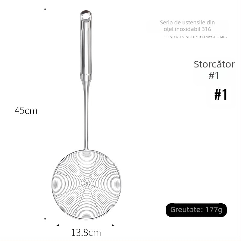 Set lingură și spatulă din oțel inoxidabil 316L cu mânere în formă de coloană romană, design îngroșat, unelte de gătit rezistente la temperaturi înalte