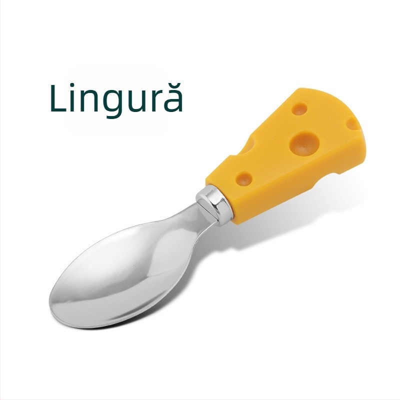 Set de tacâmuri pentru copii din oțel inoxidabil 420, cu cuțit de brânză și cuțit de gem; finisaj oglindă, potrivit pentru copii, imprimare logo disponibil, personalizare