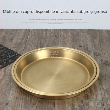 Farfurie rotundă din metal prețios pentru gătitul la abur al peștelui și puiului, stil chinezesc, design simplu, cadou personal ideal pentru o rudă
