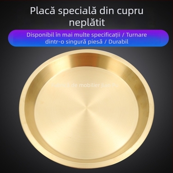 Farfurie rotundă din metal prețios pentru gătitul la abur al peștelui și puiului, stil chinezesc, design simplu, cadou personal ideal pentru o rudă