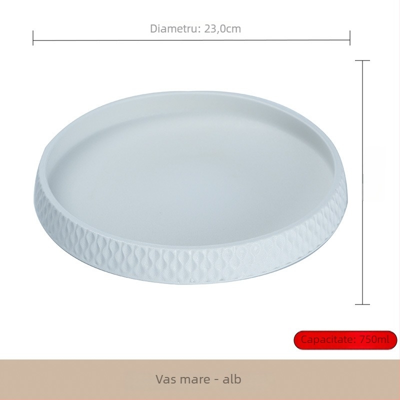 Set ceramic veselă de masă: farfurii adânci, bol de orez, farfurie pentru paste; stil japonez, formă circulară, finisaj sub glazură color, personalizabil