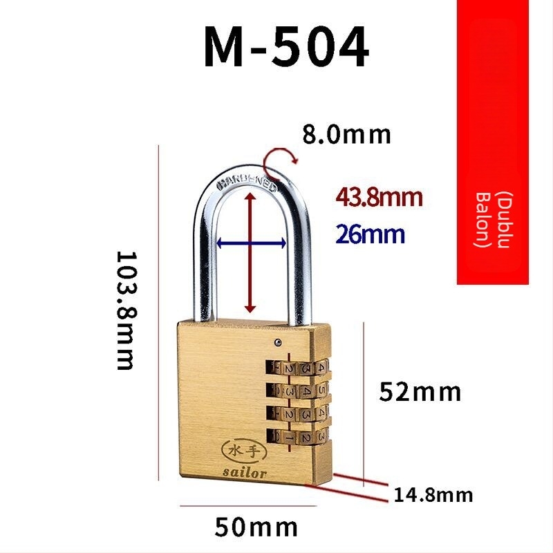 Încuietoare cu cod de patru cifre pentru dulapuri, bagaje și sertare – corp metalic, model C, grosime tijă 3 mm, distanță între tijă 21.5–41.8 mm