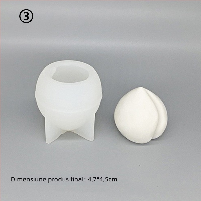 Hao Ran Formă din silicon 3D în formă de piersică – formă neregulată pentru mousse și ciocolată