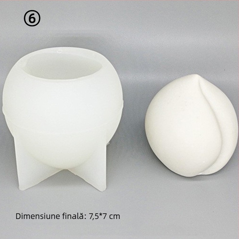Hao Ran Formă din silicon 3D în formă de piersică – formă neregulată pentru mousse și ciocolată