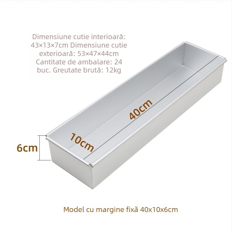 Jyf Formă de copt din aliaj de aluminiu cu capac, deschidere dreptunghiulară, pentru tiramisu, cheesecake și mousse