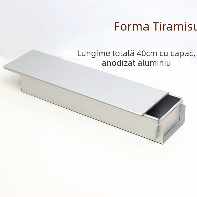 Jyf Formă de copt din aliaj de aluminiu cu capac, deschidere dreptunghiulară, pentru tiramisu, cheesecake și mousse