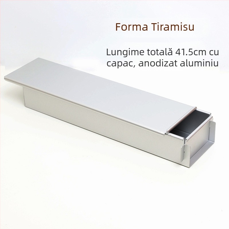 Jyf Formă de copt din aliaj de aluminiu cu capac, deschidere dreptunghiulară, pentru tiramisu, cheesecake și mousse