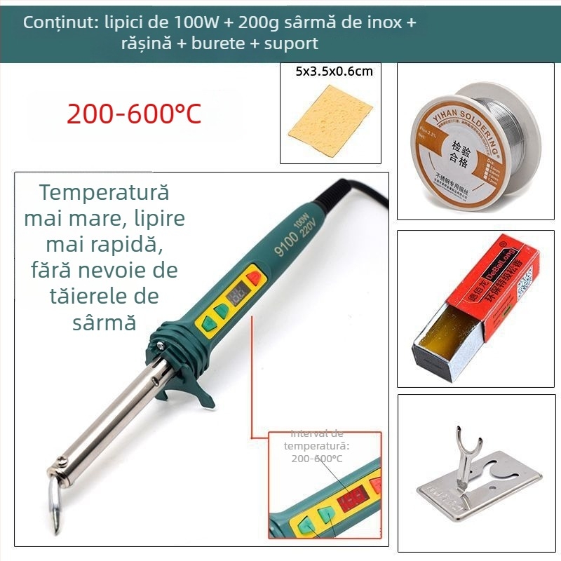 Fier de lipit electric și pistol de lipit pentru foi din tablă zincată, oțel inoxidabil și cupru – unealtă rapidă de lipire