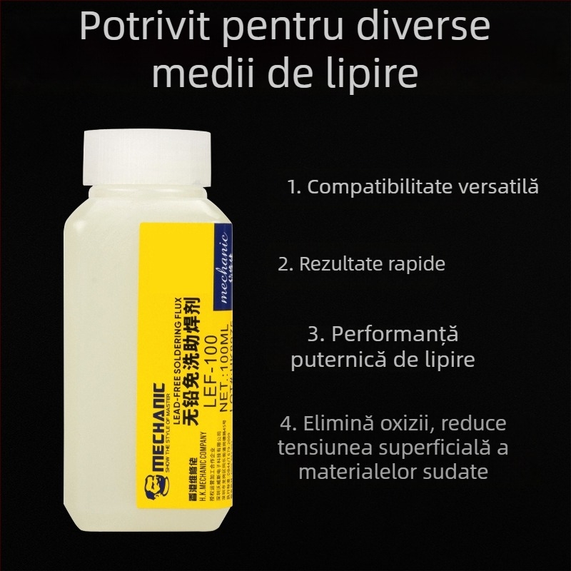 Flux de sudură pentru oțel inoxidabil, fără plumb, fără curățare, flux lichid
