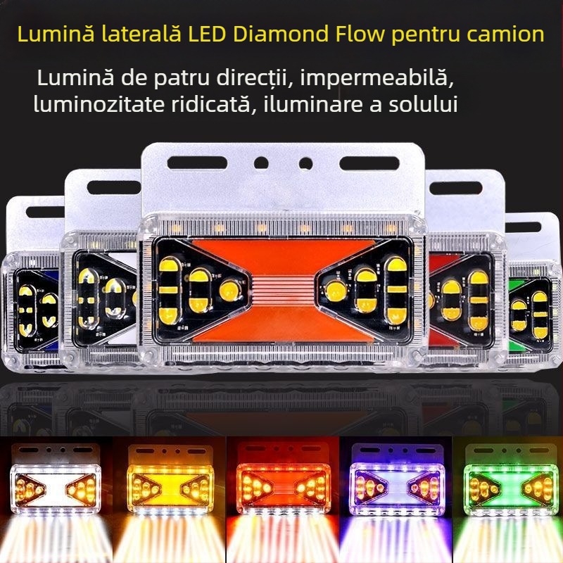 Lumină laterală LED pentru camioane, 12V/24V, 10W, carcasă PC, pentru camioane mari și semiremorci