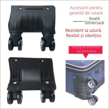 Roți pentru bagaje - construcție monobloc, amortizare șocuri, compatibile universal, material ABS