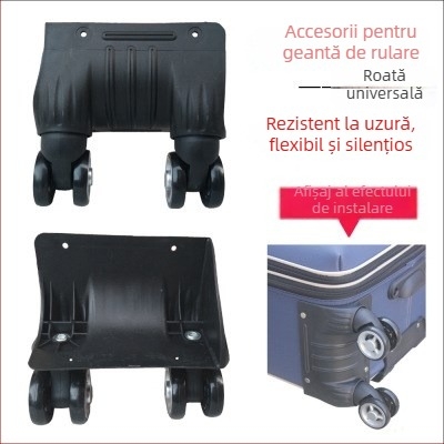 Roți pentru bagaje - construcție monobloc, amortizare șocuri, compatibile universal, material ABS