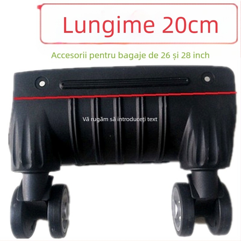 Roți pentru bagaje - construcție monobloc, amortizare șocuri, compatibile universal, material ABS