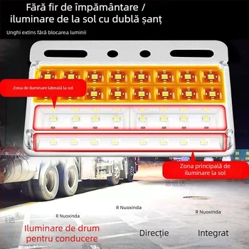 Lumină laterală LED pentru semiremorca camionului, 12/24V, IP68 impermeabil, iluminare cu două rânduri, carcasă PC, durată de viață 50.000 h