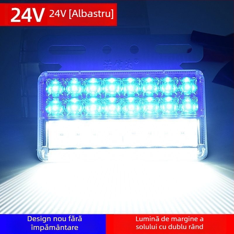 Lumină laterală LED pentru semiremorca camionului, 12/24V, IP68 impermeabil, iluminare cu două rânduri, carcasă PC, durată de viață 50.000 h